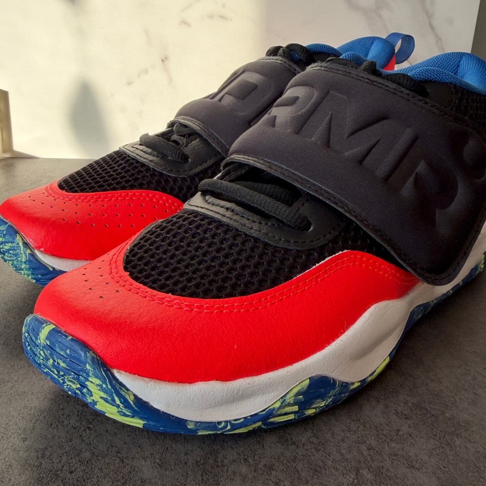 NWOT Under Armour Kids Black and Bright Red Sneakers